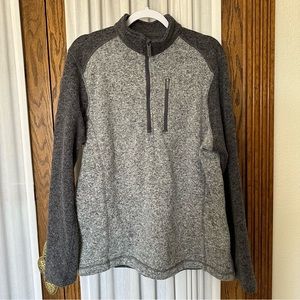 Woolrich Gray Colorblock Better Sweater Knit 1/4 Zip Pullover